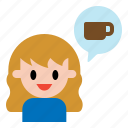 girl, customer, coffee, cafe, drink, shop