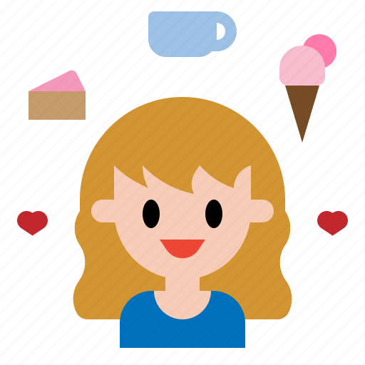 Cake, coffee, snacks, sweet, girl, dessert icon - Download on Iconfinder