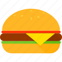 bun, burger, cheese, lettuce, meat, sandwich, tomato