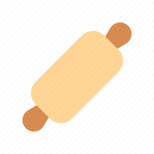 Roller, pin, baking, cooking, utensil, wooden icon - Download on Iconfinder