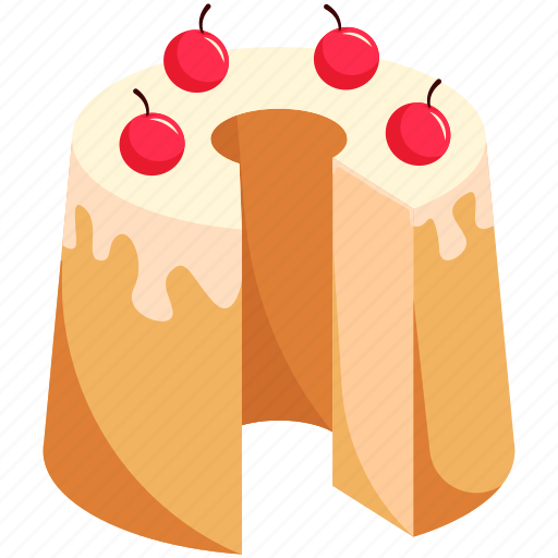 Chiffon, cake, sweet, illustration, cream, dessert, food icon - Download on Iconfinder