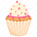 cupcake, cake, cream, dessert, food, sweet, sweet food, illustration