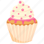 cupcake, cake, cream, dessert, food, sweet, sweet food, illustration 