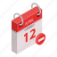 calendar, cartoon, concept, date, day, isometric, restricted 