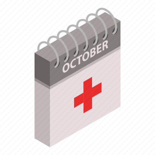 Aid, calendar, care, cartoon, day, first, isometric icon - Download on Iconfinder
