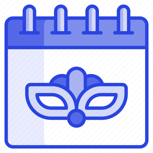Carnival, calendar, party, mask, face, festival, event icon - Download on Iconfinder