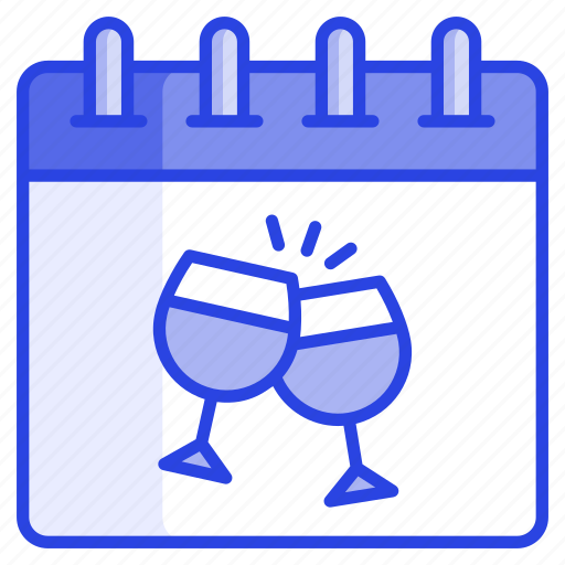 Party, cheers, wine, glass, festival, schedule, calendar icon - Download on Iconfinder