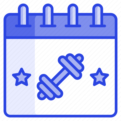 Fitness, sports, dumbbell, weightlifting, practice, schedule, calendar icon - Download on Iconfinder