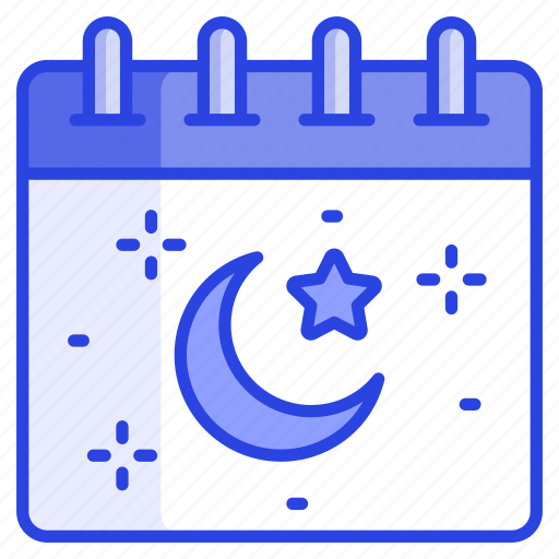 Ramadan, calendar, schedule, planner, reminder, moon, star icon - Download on Iconfinder
