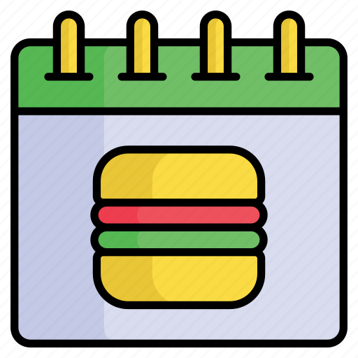 Diet, calendar, planner, schedule, fitness, junkfood, burger icon - Download on Iconfinder