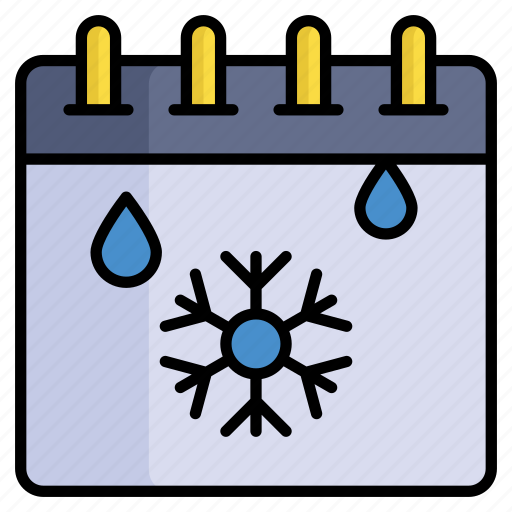 Winter, snowflake, drops, rain, schedule, calendar, planner icon - Download on Iconfinder