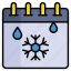 winter, snowflake, drops, rain, schedule, calendar, planner 