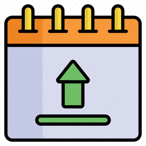 Upload, upwards, arrow, uploading, data, schedule, calendar icon - Download on Iconfinder