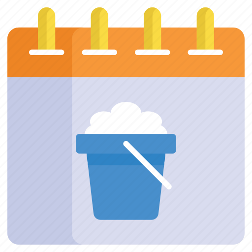 Cleaning, schedule, calendar, maintenance, housekeeping, planner, bucket icon - Download on Iconfinder
