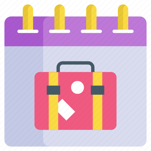 Travel, luggage, bag, baggage, suitcase, schedule, calendar icon - Download on Iconfinder