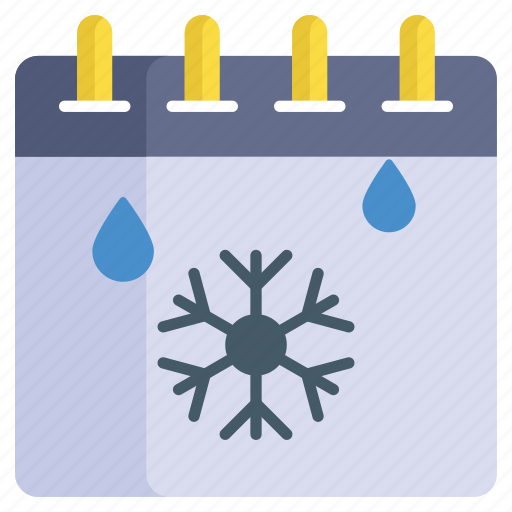 Winter, snowflake, drops, rain, schedule, calendar, planner icon - Download on Iconfinder