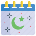 ramadan, calendar, schedule, planner, reminder, moon, star