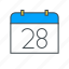 calendar, date, number, schedule, schedule icon 