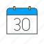 calendar, date, number, schedule icon 
