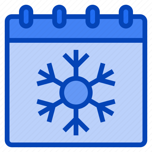 Calendar, date, day, holiday, snow, snowflake, winter icon - Download on Iconfinder