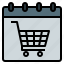 calendar, cart, date, day, event, online, shopping 