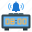 alarm, bell, calendar, clock, date, digital, time 