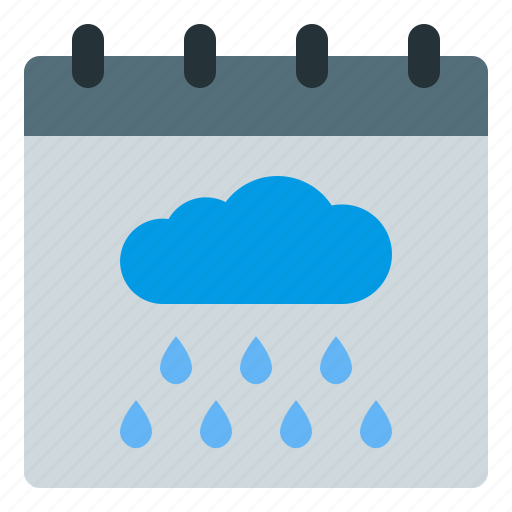 Calendar, cloud, date, day, rain, rainy, season icon - Download on Iconfinder