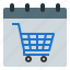 calendar, cart, date, day, event, online, shopping 