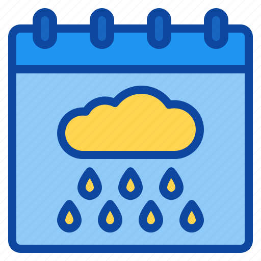Calendar, cloud, date, day, rain, rainy, season icon - Download on Iconfinder