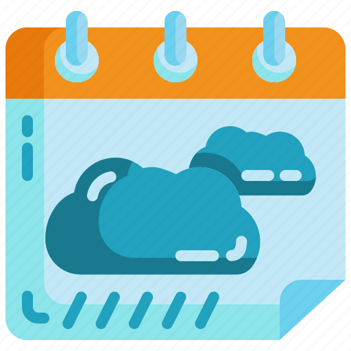 Rainy, time, date, month, rain, calendar, weather icon - Download on Iconfinder