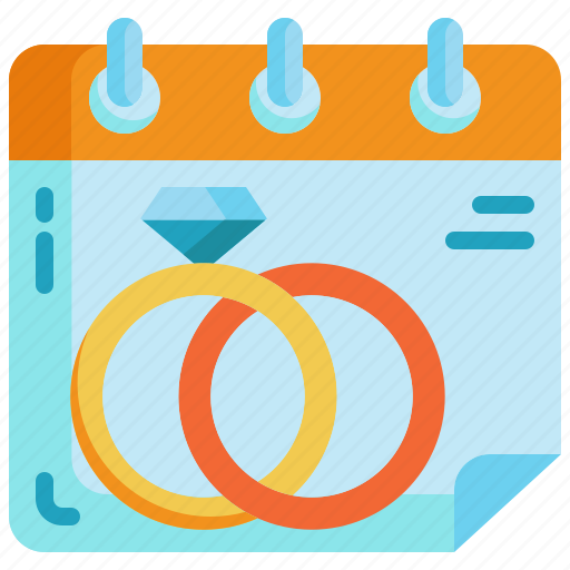 Wedding, date, marriage, rings, organization, time, schedule icon - Download on Iconfinder