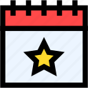 calendar, schedule, time, and, date, event, star