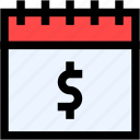 calendar, schedule, time, and, date, dollar, currency