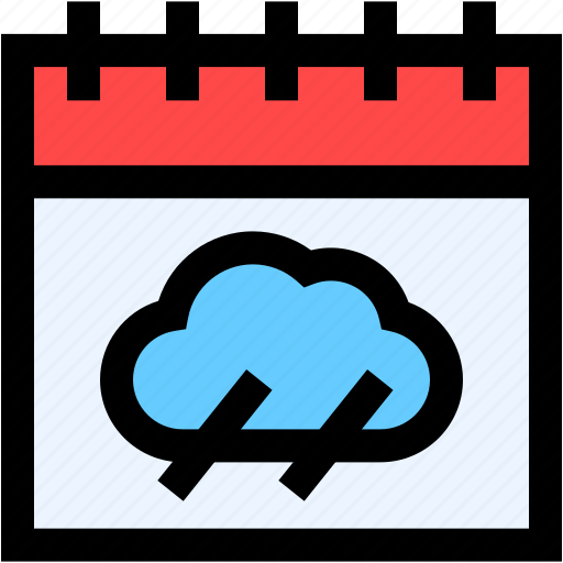 Calendar, cloud, time, and, date, weather, rain icon - Download on Iconfinder