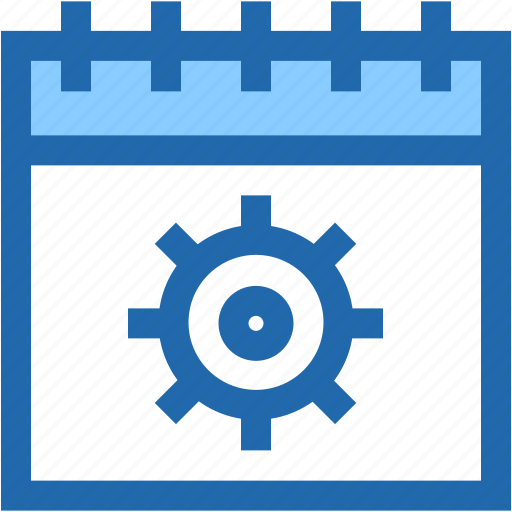 Calendar, schedule, time, and, date, gear, settings icon - Download on Iconfinder
