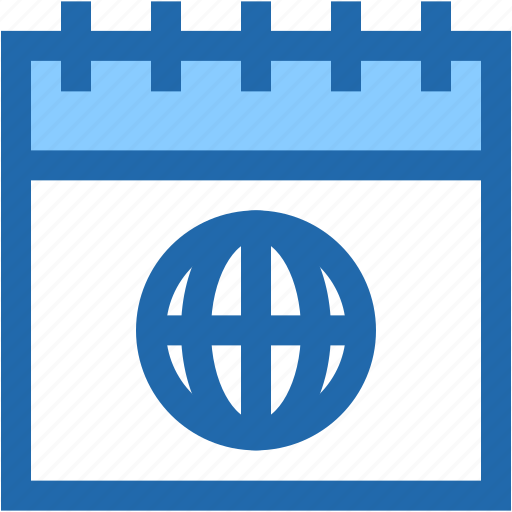 Calendar, schedule, time, and, date, globe, world icon - Download on Iconfinder