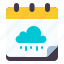 calendar, cloud, raining, weather, time, date, daily 