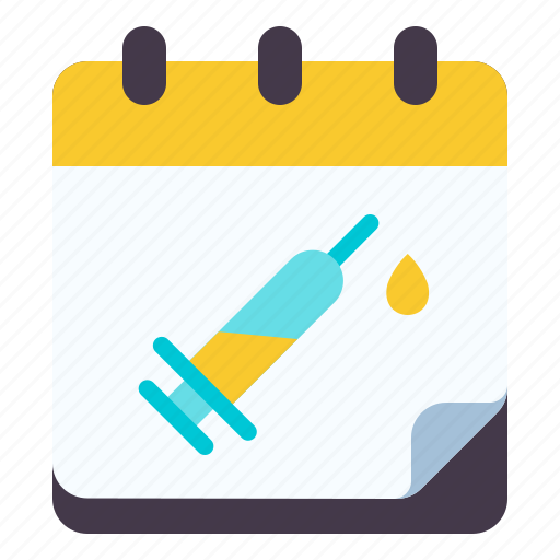 Calendar, vaccine, injection, syringe, medical, appointment, healthcare icon - Download on Iconfinder