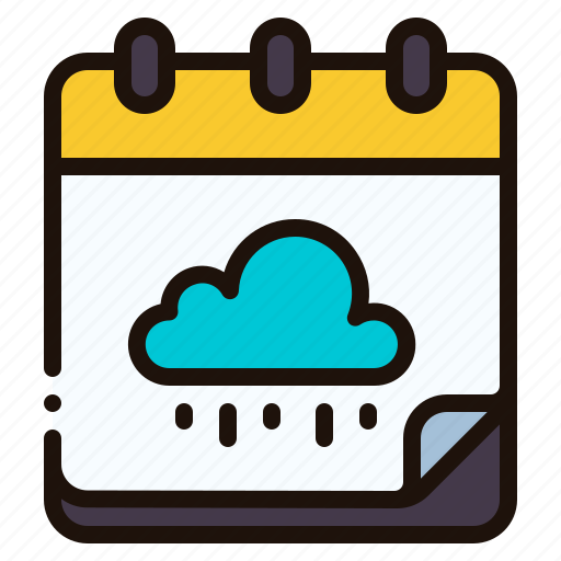 Calendar, cloud, raining, weather, time, date, daily icon - Download on Iconfinder