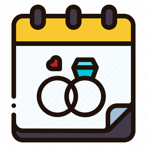 Calendar, wedding, rings, engagement, ring, time, date icon - Download on Iconfinder
