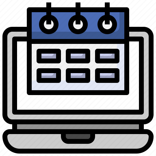 Laptop, time, date, schedule, administration icon - Download on Iconfinder
