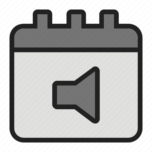 Audio, calendar, date, media, schedule, speaker, volume icon - Download on Iconfinder