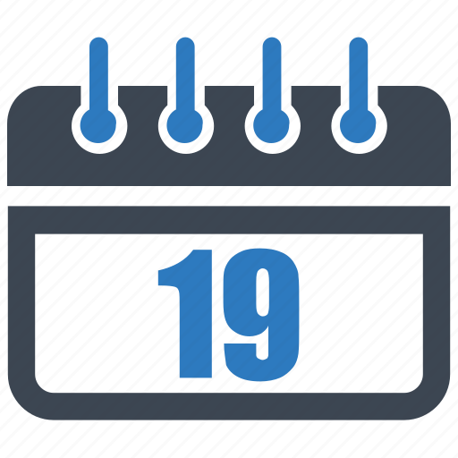 Calendar, date, day, nineteen, reminder, schedule icon - Download on Iconfinder