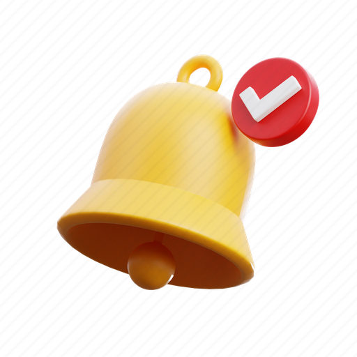 Alarm, ring, alert, bell, timer, notification 3D illustration - Download on Iconfinder