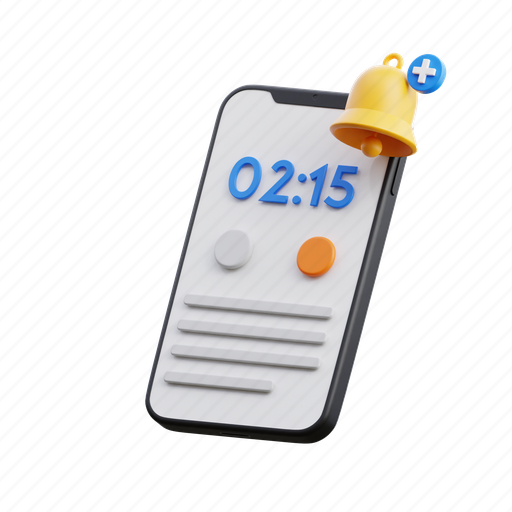 Device, notification, time, alarm, bell, technology 3D illustration - Download on Iconfinder