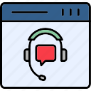 online, support, communication, consulting, customer, headphone, service, icon