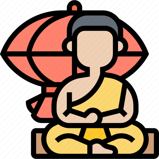 Monk, buddhism, dharma, temple, religious icon - Download on Iconfinder