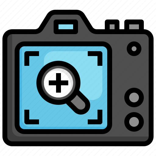 Tools, utensils, magnifying, glass, photo, camera, zoom in icon - Download on Iconfinder