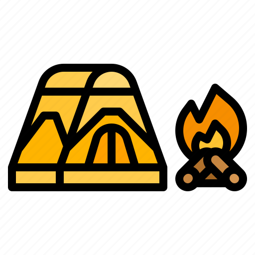 Bonfire, camp, campfire, fire, survival, tent, travel icon - Download on Iconfinder