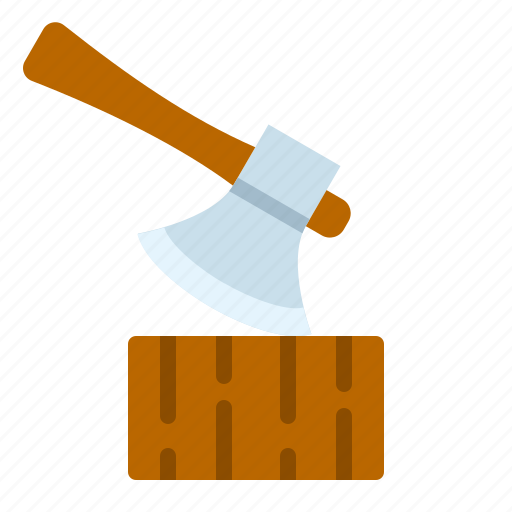 Axe, wood, woodcutter, bushcraft, camping, tent, rural icon - Download on Iconfinder